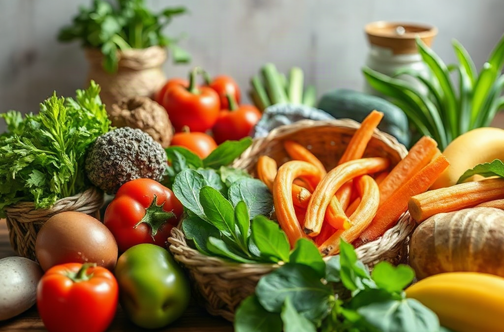 healthy nutrition with organic food